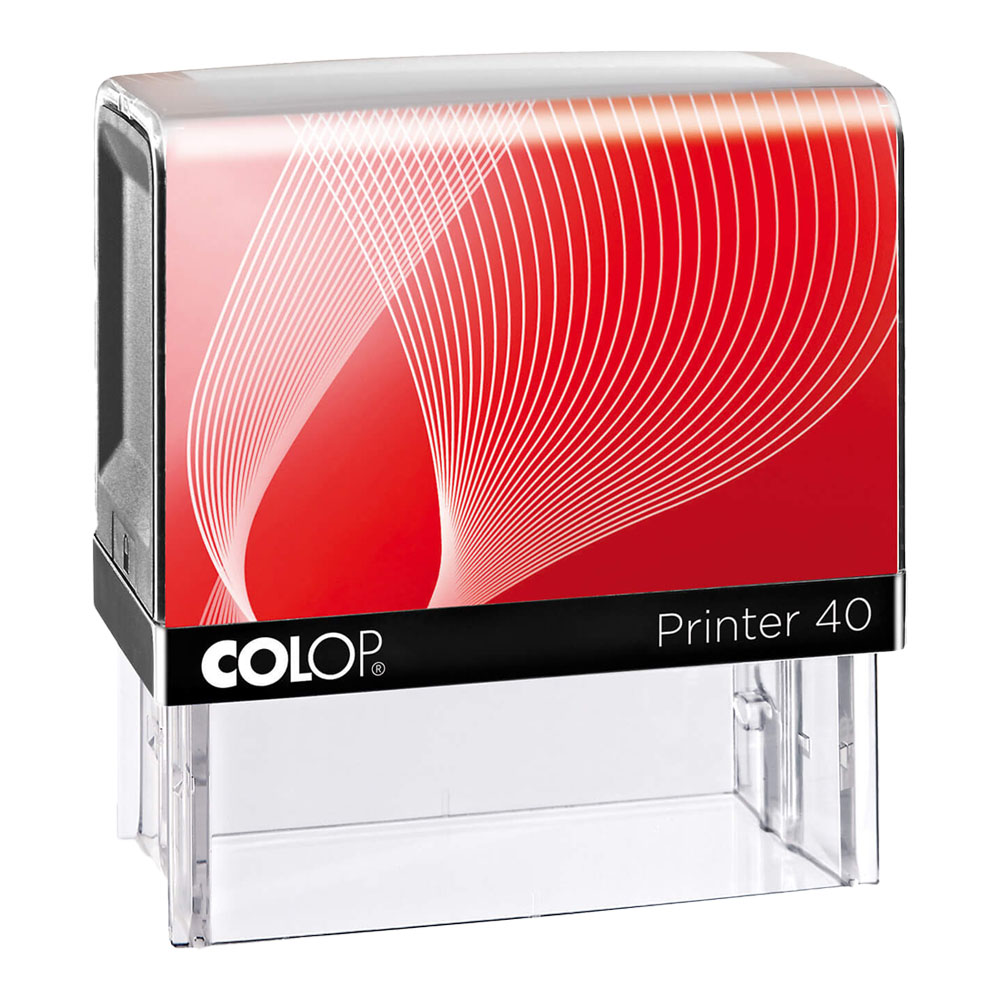 Colop Printer 40. Zelfinktende stempel met max. 6 regels tekst en/of logo.