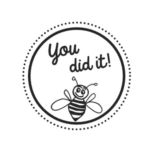 School stempel Houten handstempel "Woodies" | You did it stempelafdruk